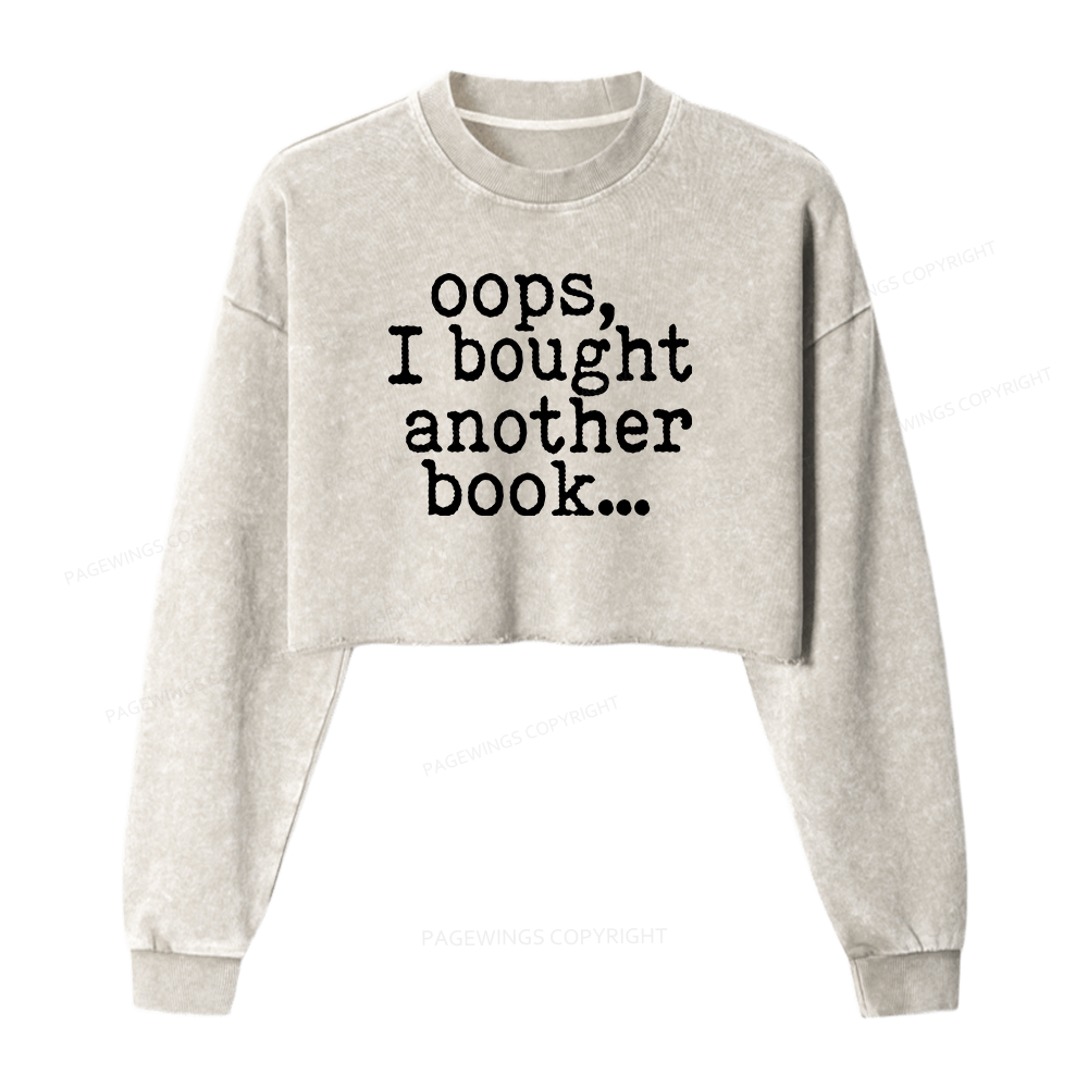 Pagewings I Bought Another Book Washed Crop Sweatshirt