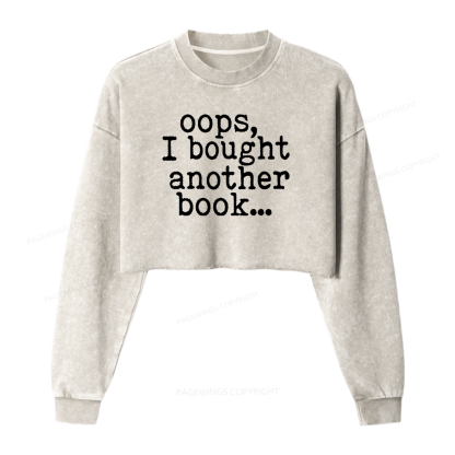 Pagewings I Bought Another Book Washed Crop Sweatshirt