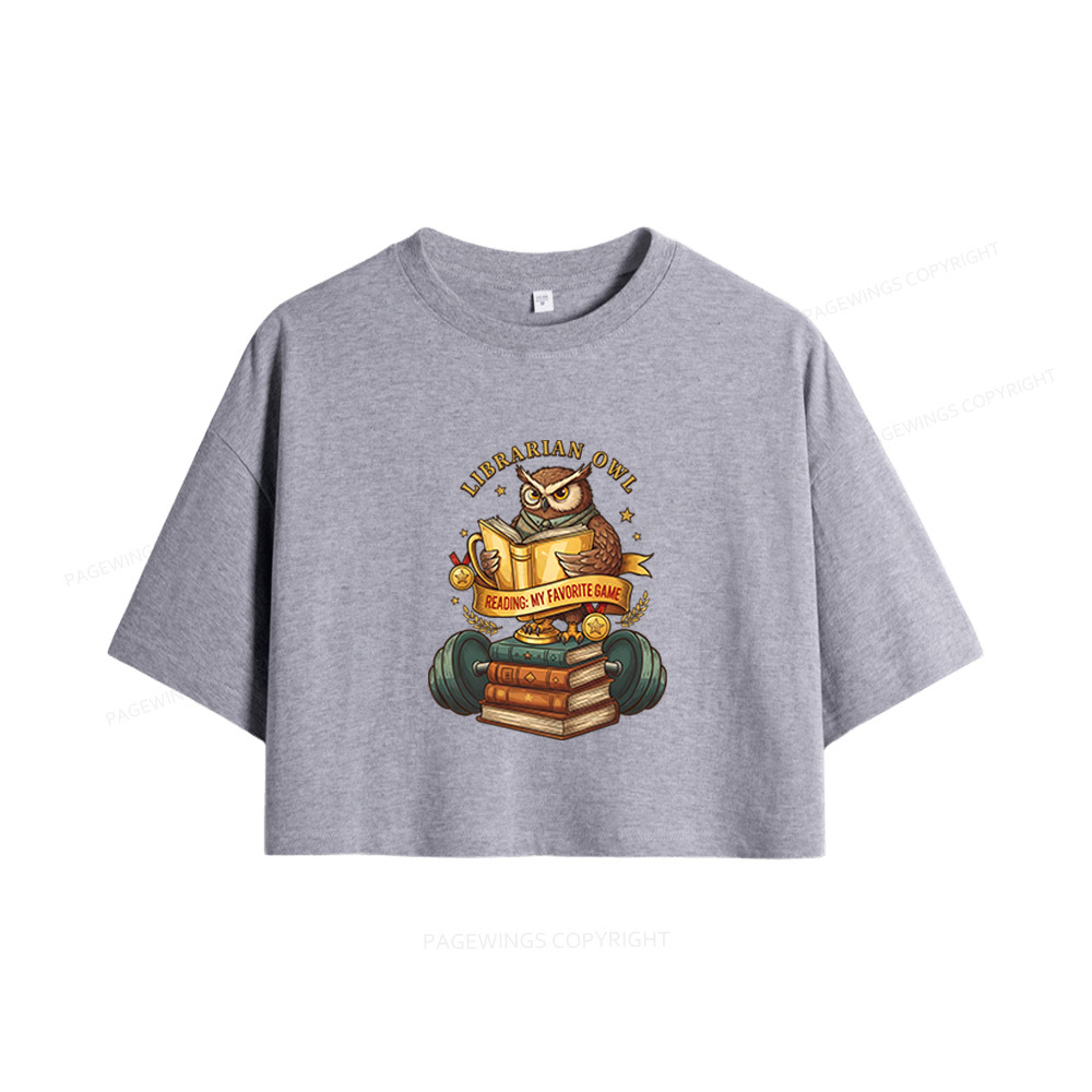 Pagewings Librarian Owl Women Crop Tops