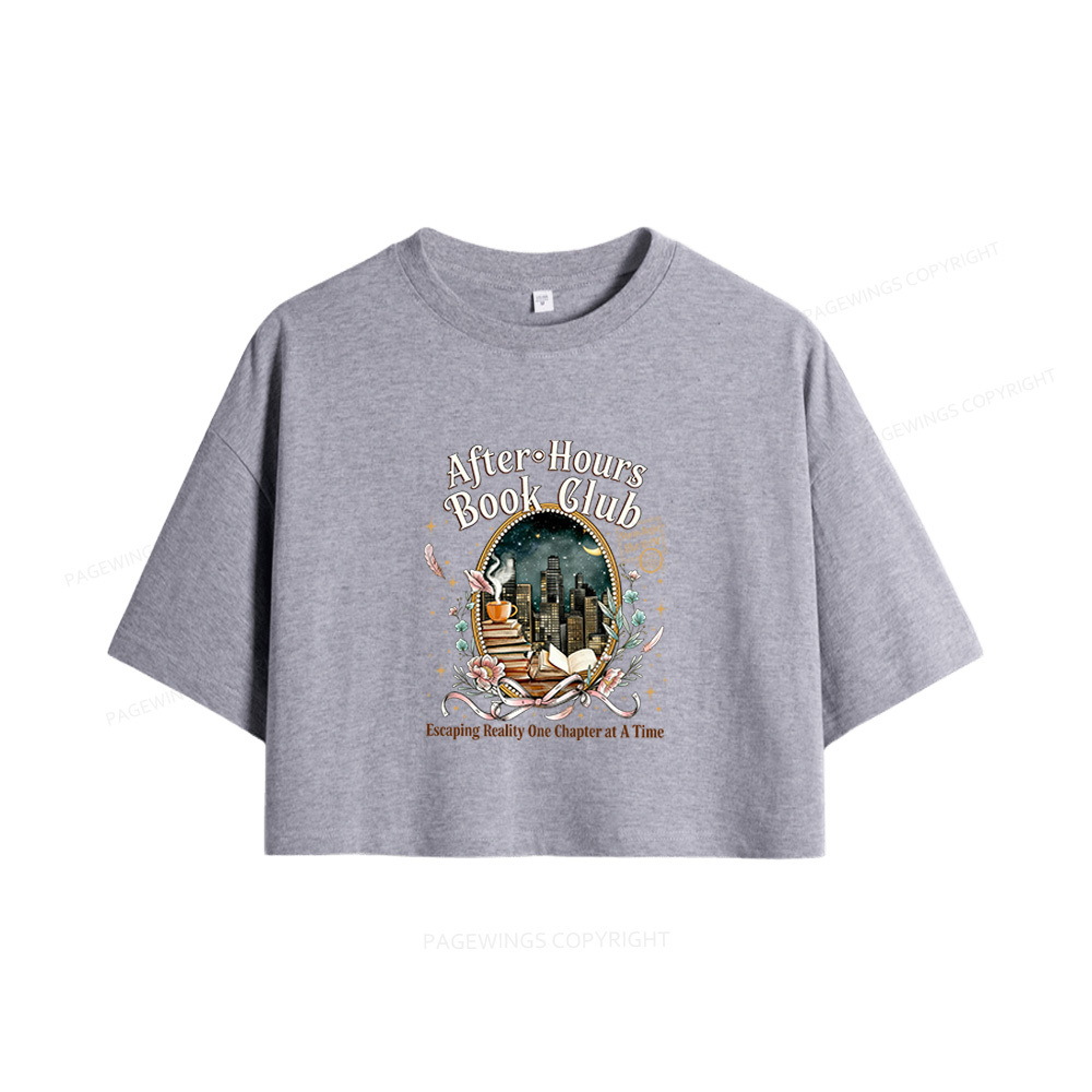 Pagewings After‑Hours Book Club Women Crop Tops