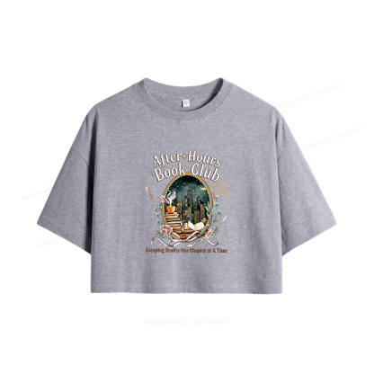 Pagewings After‑Hours Book Club Women Crop Tops