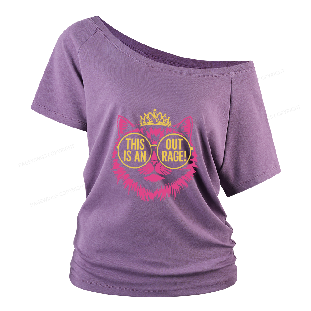 Pagewings This is an Outrage Women Off Shoulder T-shirts