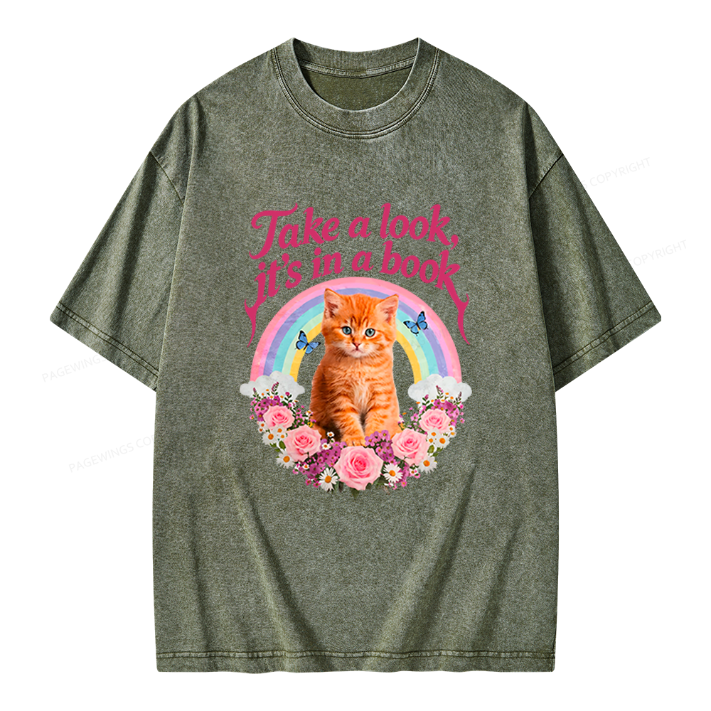 Pagewings Take A Look It's In A Book Unisex Washed T-shirt