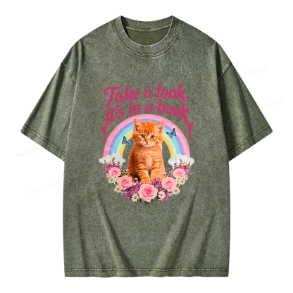 Pagewings Take A Look It's In A Book Unisex Washed T-shirt
