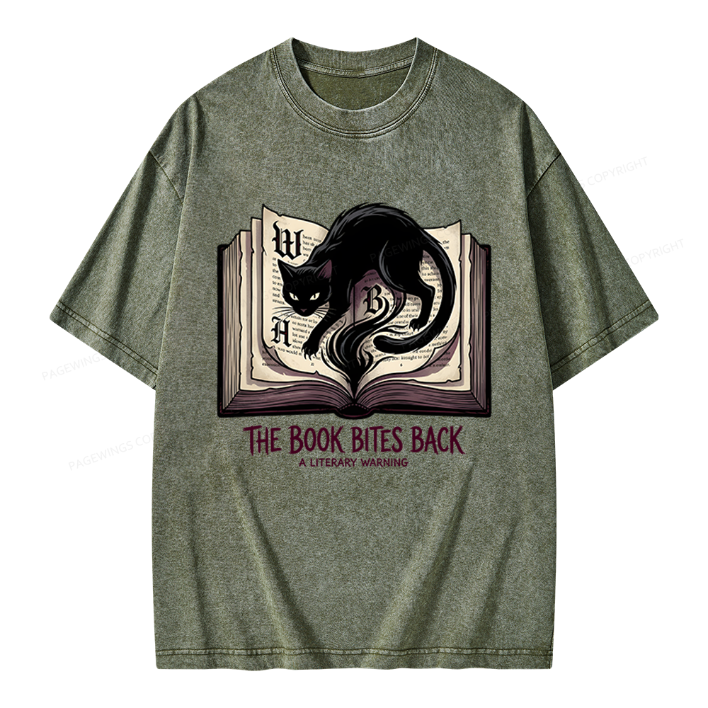 Pagewings The Book Bites Back Unisex Washed T-shirt