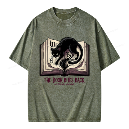 Pagewings The Book Bites Back Unisex Washed T-shirt