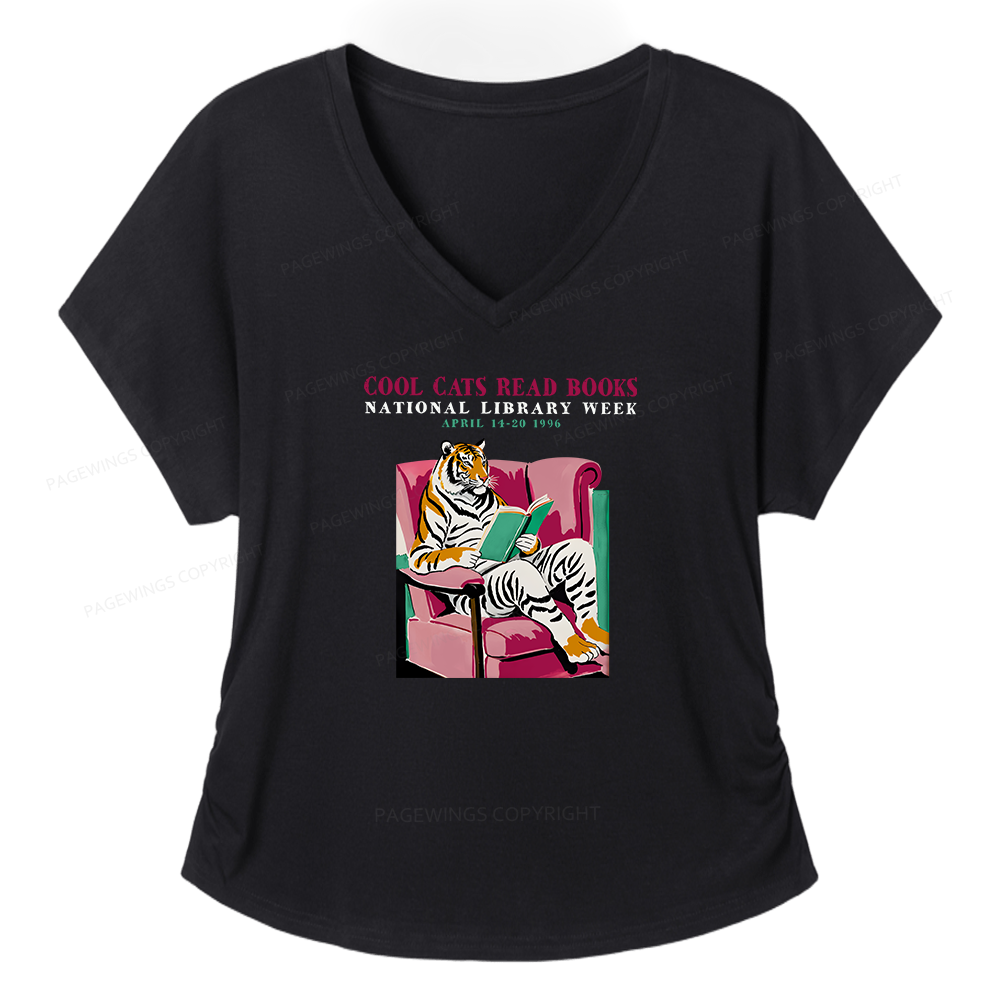 Pagewings Library Week Poster 1996 Soft Women's Modal V-neck T-shirt