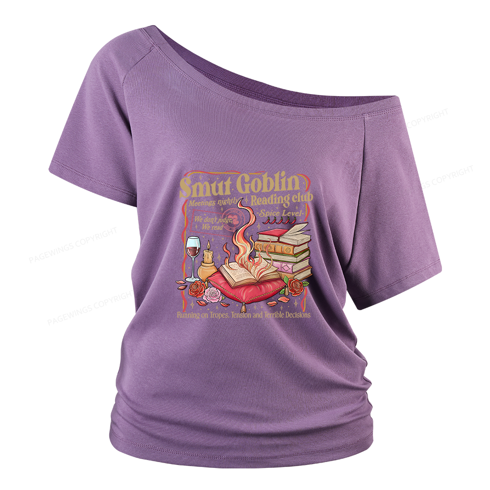 Pagewings Smut Goblin Dark Romance Women Off Shoulder T-shirts