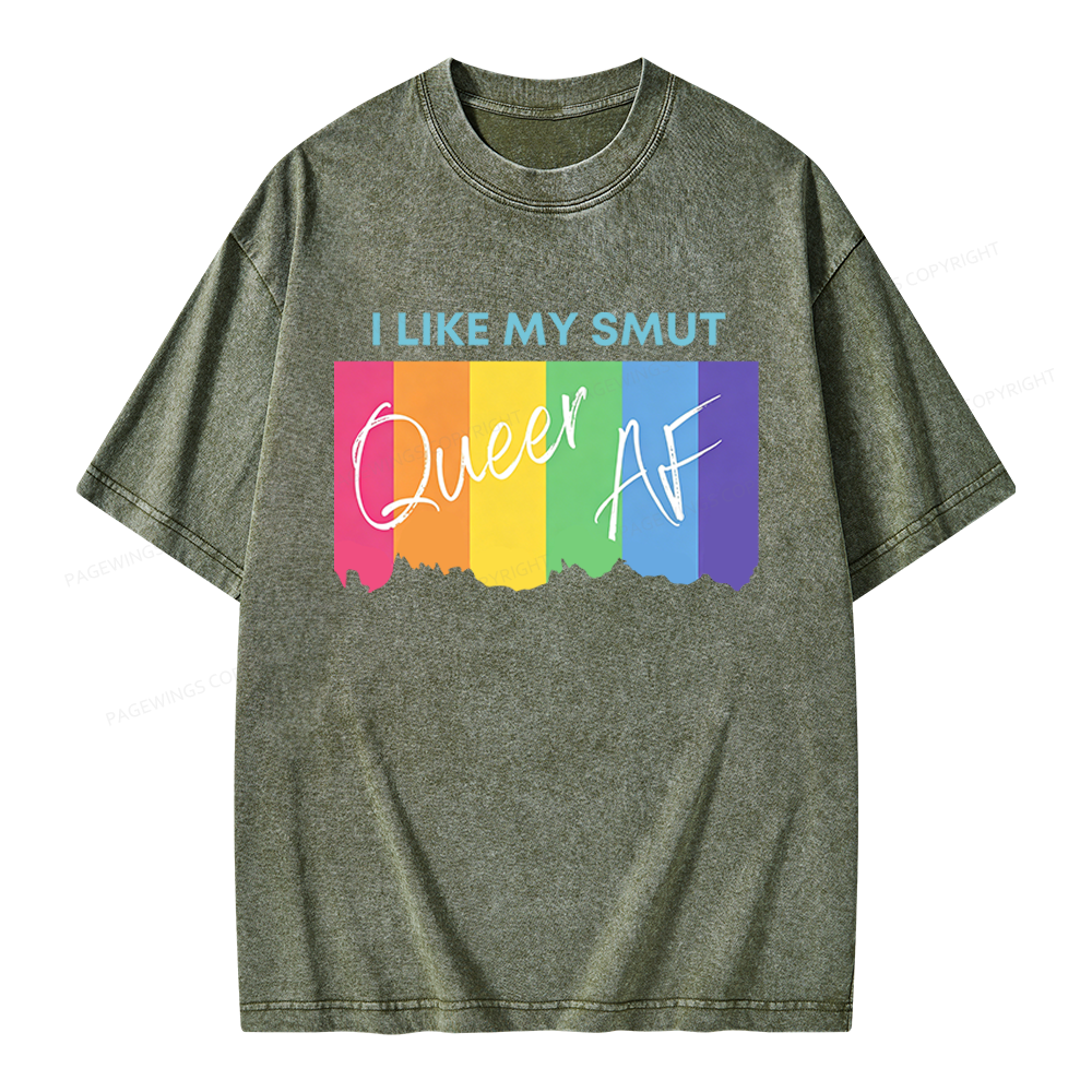 Pagewings Queer Smut Unisex Washed T-shirt