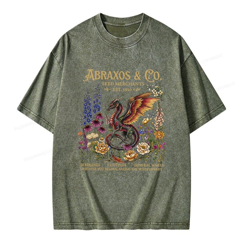 Pagewings Fantasy Books Lover Unisex Washed T-shirt