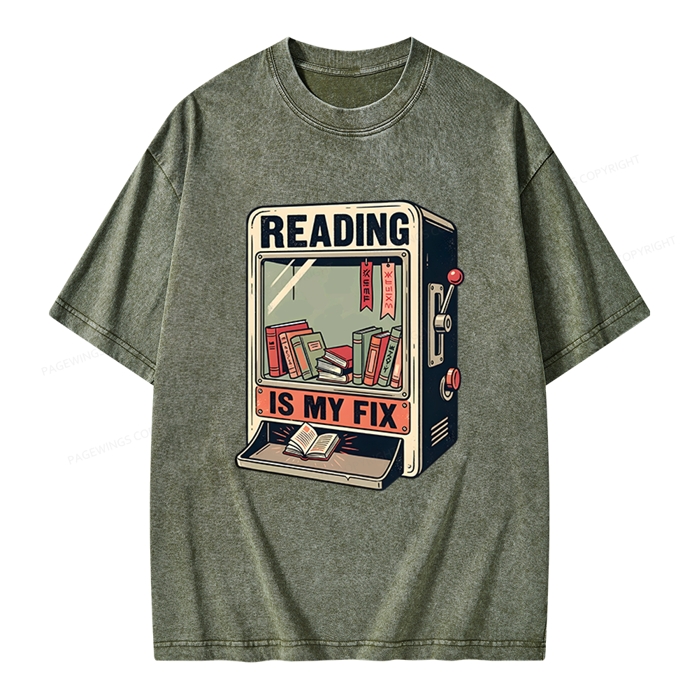 Pagewings Reading Is My Fix Unisex Washed T-shirt