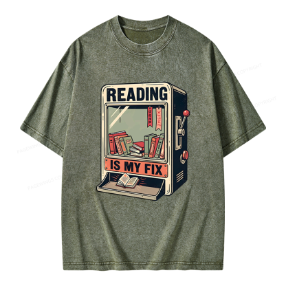 Pagewings Reading Is My Fix Unisex Washed T-shirt