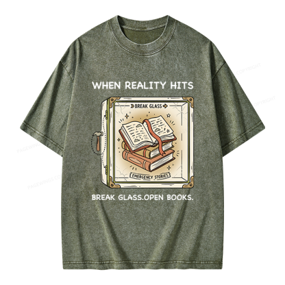 Pagewings Open Books Unisex Washed T-shirt