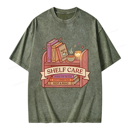 Pagewings Shelf Care Unisex Washed T-shirt