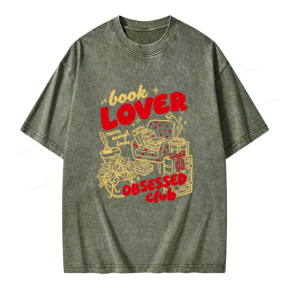 Pagewings Book Lover Obsessed Club Unisex Washed T-shirt