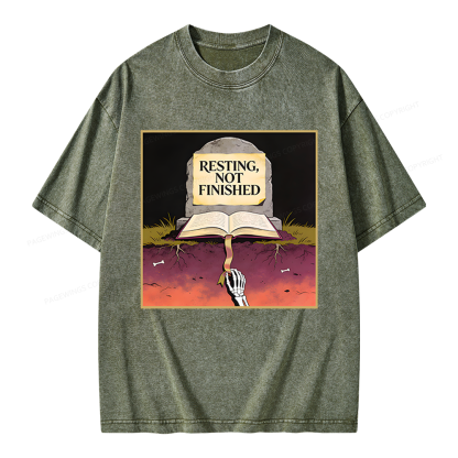 Pagewings Resting Not Finished Unisex Washed T-shirt