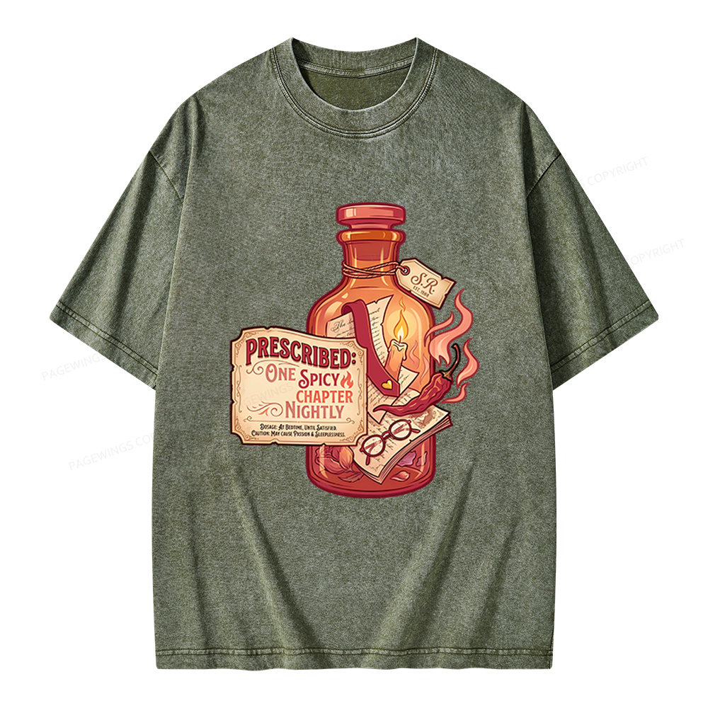 Pagewings One Spicy Chapter Nightly Unisex Washed T-shirt