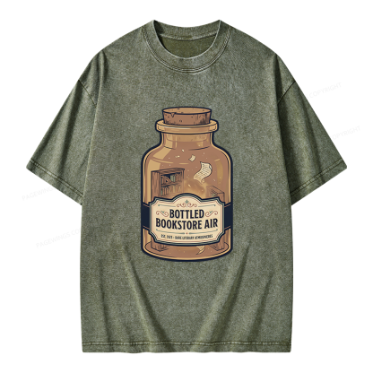 Pagewings Bottled Bookstore Air Unisex Washed T-shirt