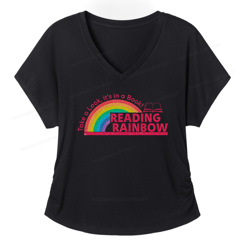 Pagewings Retro Librarian Soft Women's Modal V-neck T-shirt  