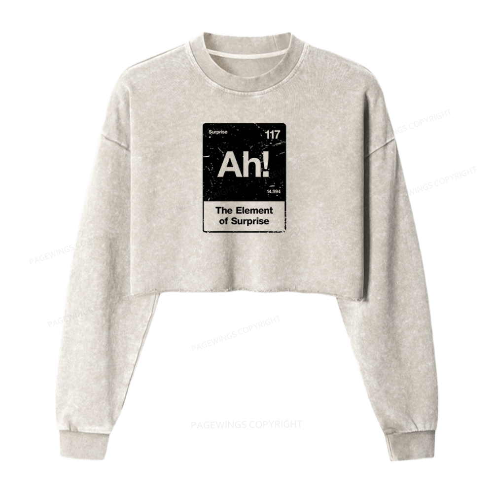 Pagewings The Element Of Surprise Washed Crop Sweatshirt