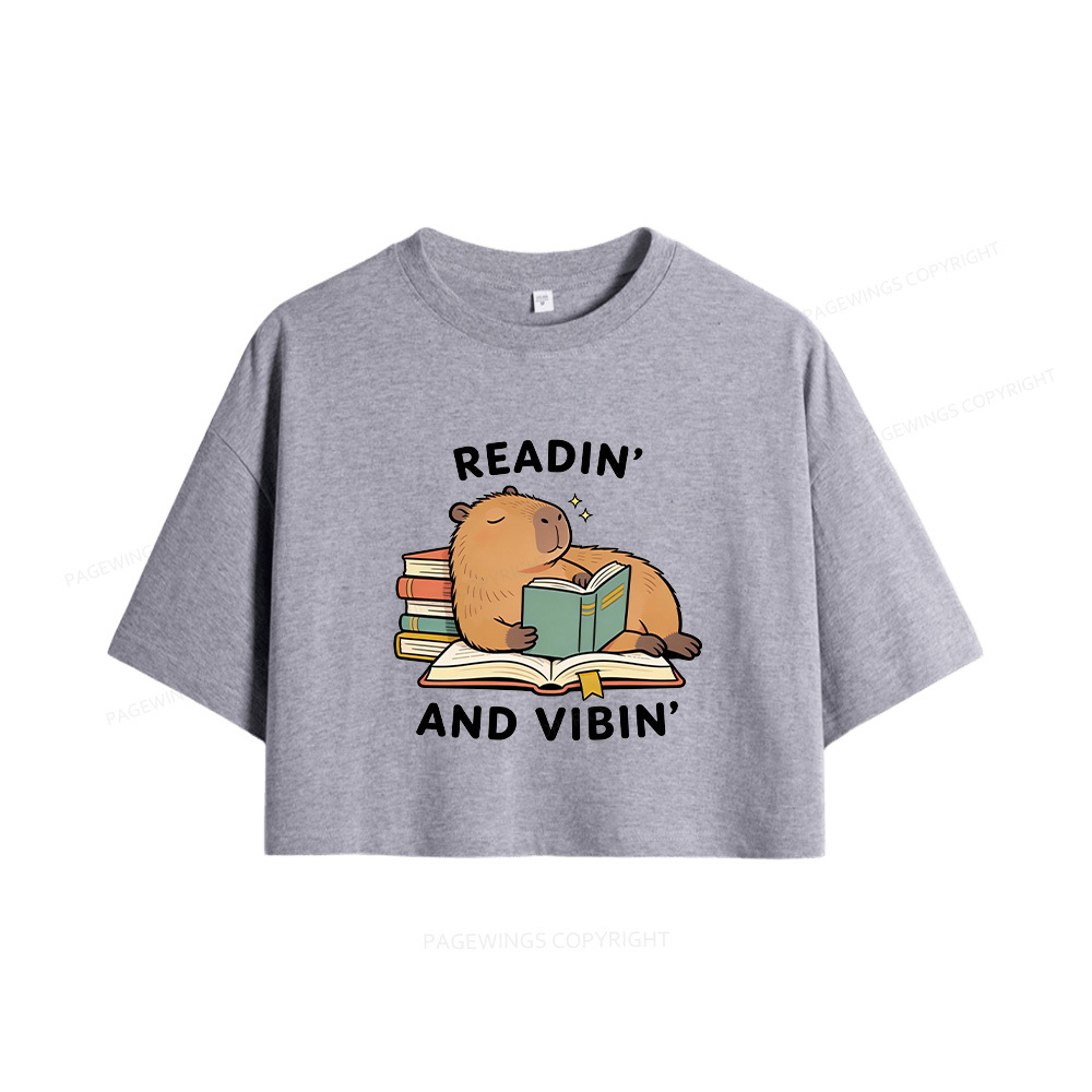 Pagewings Readin' And Vibin' Women Crop Tops