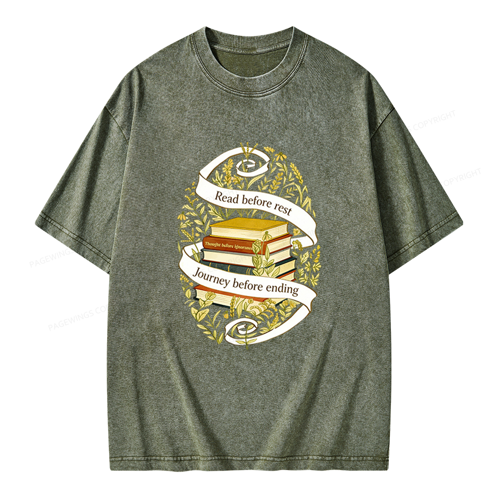 Pagewings Read Before Rest Unisex Washed T-shirt