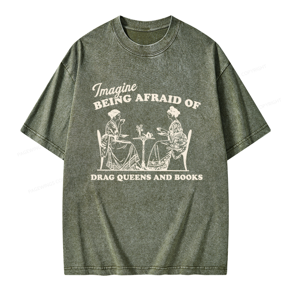 Pagewings Drag Queens Unisex Washed T-shirt