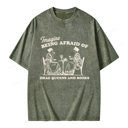 Pagewings Drag Queens Unisex Washed T-shirt