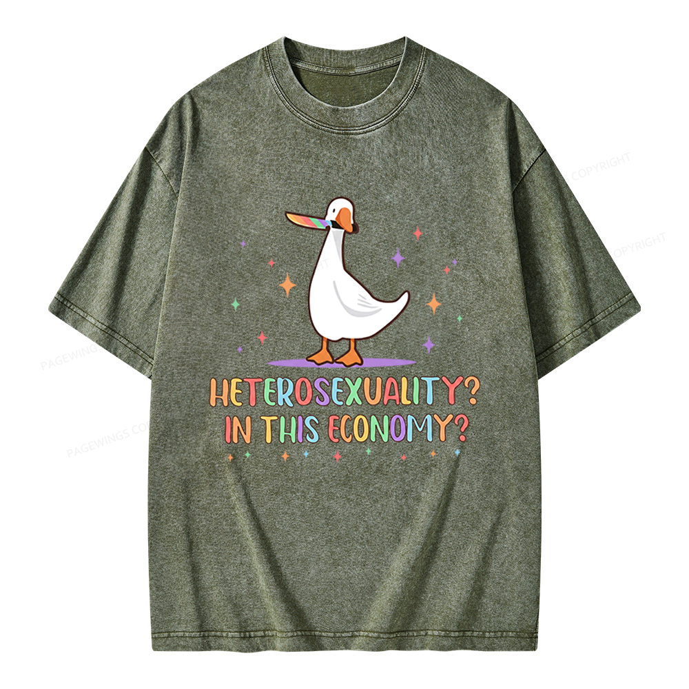 Pagewings Heterosexuality In This Economy Unisex Washed T-shirt