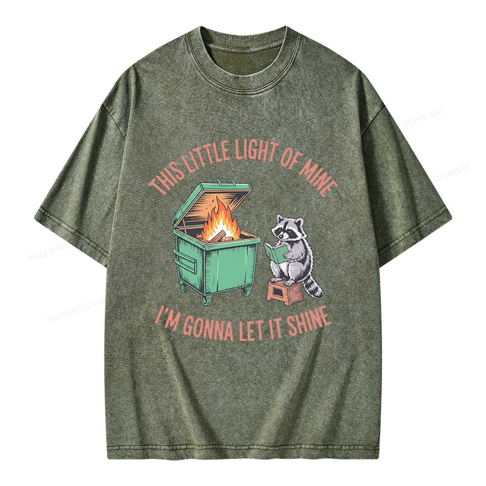 Pagewings This Little Light Of Mine Unisex Washed T-shirt