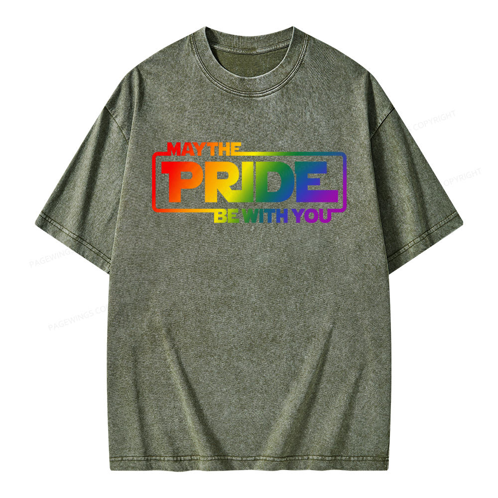 Pagewings May The Pride Be With You Unisex Washed T-shirt