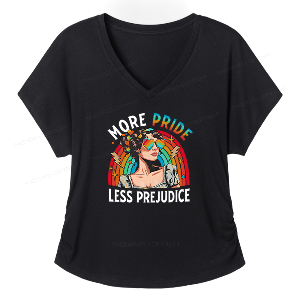 Pagewings More Pride Less Prejudice Soft Women's Modal V-neck T-shirt