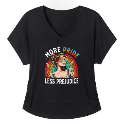 Pagewings More Pride Less Prejudice Soft Women's Modal V-neck T-shirt
