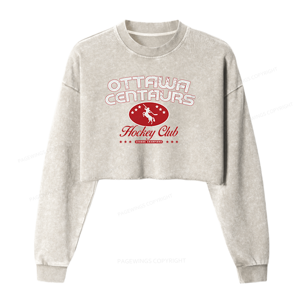 Pagewings Romance Novel Lover Washed Crop Sweatshirt