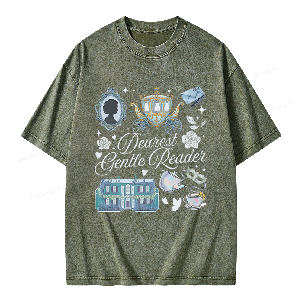 Pagewings Dearest Gentle Reader Unisex Washed T-shirt