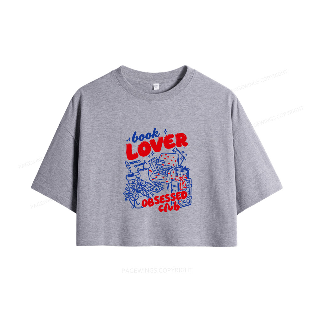 Pagewings Book Lover Obsessed Club Women Crop Tops