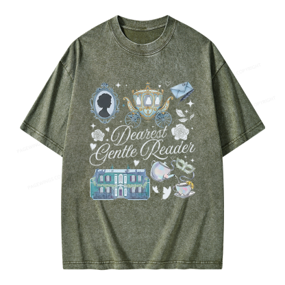 Pagewings Dearest Gentle Reader Unisex Washed T-shirt