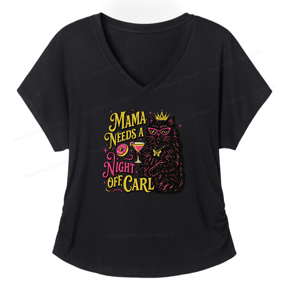 Pagewings Mama Needs A Night Off Soft Women's Modal V-neck T-shirt  