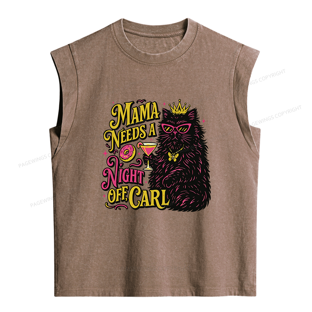 Pagewings Mama Needs A Night Off Women's Washed Tank Top