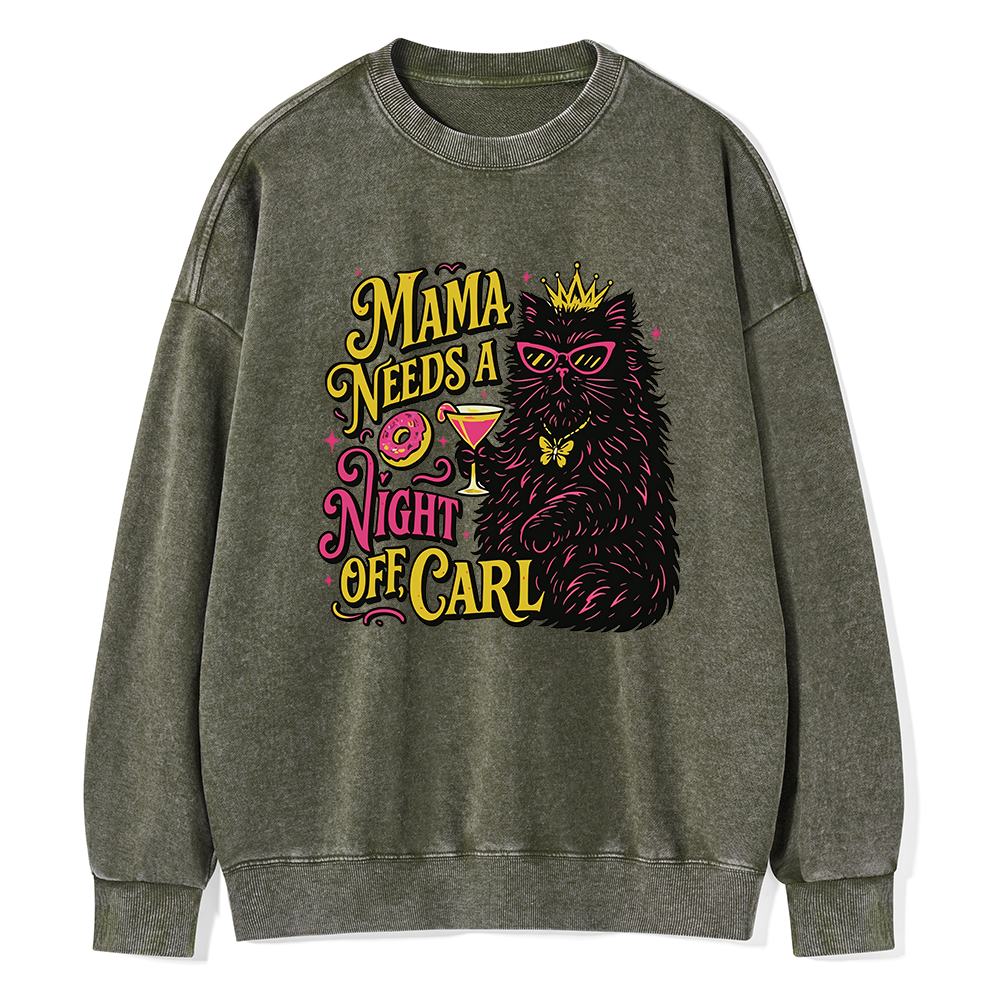 Pagewings Mama Needs A Night Off Unisex Washed Sweatshirt