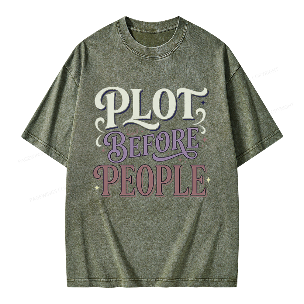 Pagewings Plot Before People Unisex Washed T-shirt
