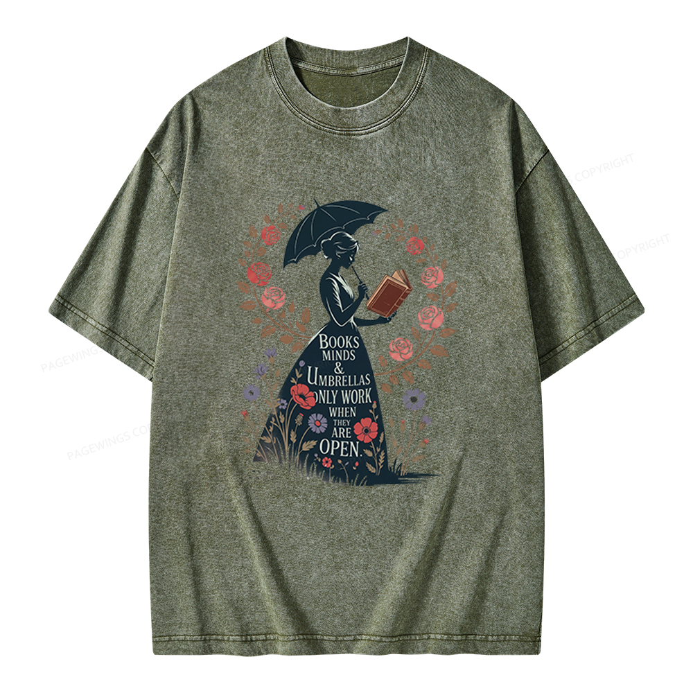 Pagewings Books Minds Unisex Washed T-shirt