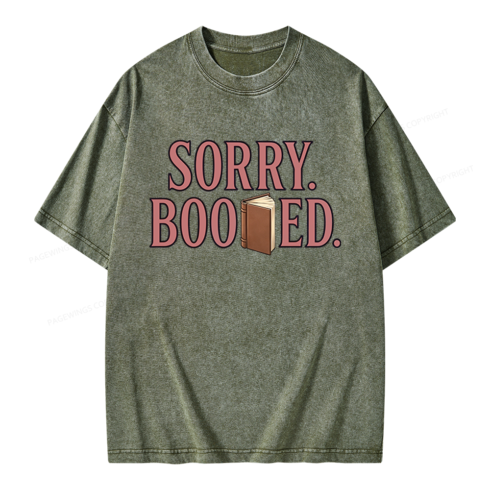 Pagewings Sorry Booked Unisex Washed T-shirt