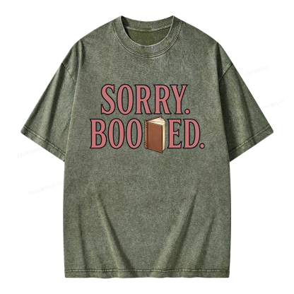 Pagewings Sorry Booked Unisex Washed T-shirt