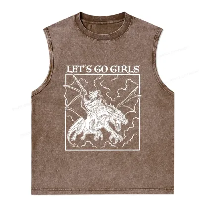 Pagewing Let's Go Girls Bookish Unisex Washed Tank Top