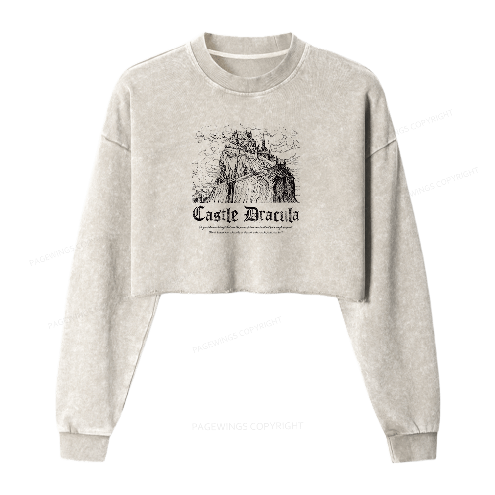 Pagewings Dark Romance Bookish Washed Crop Sweatshirt