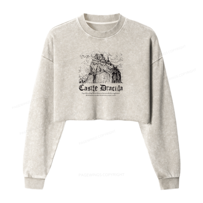 Pagewings Dark Romance Bookish Washed Crop Sweatshirt