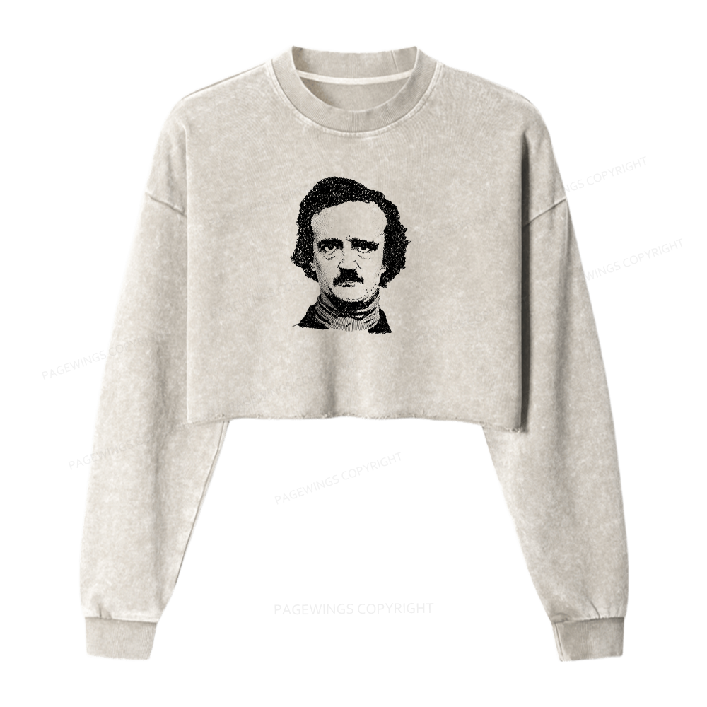 Pagewings Literature Lover Washed Crop Sweatshirt