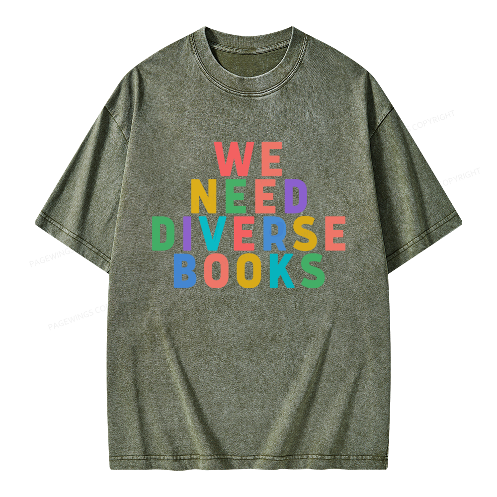 Pagewings We Need Diverse Books Unisex Washed T-shirt