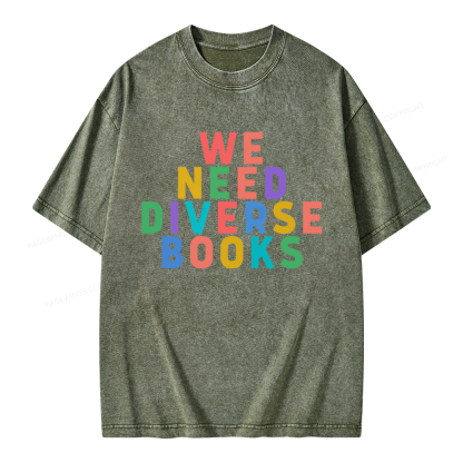 Pagewings We Need Diverse Books Unisex Washed T-shirt